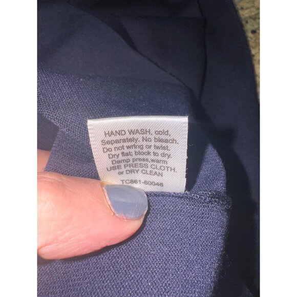 Pendleton Navy Blue Silk Blend Button-Up Cardigan Sweater M Preppy Minimalist - Picture 6 of 8